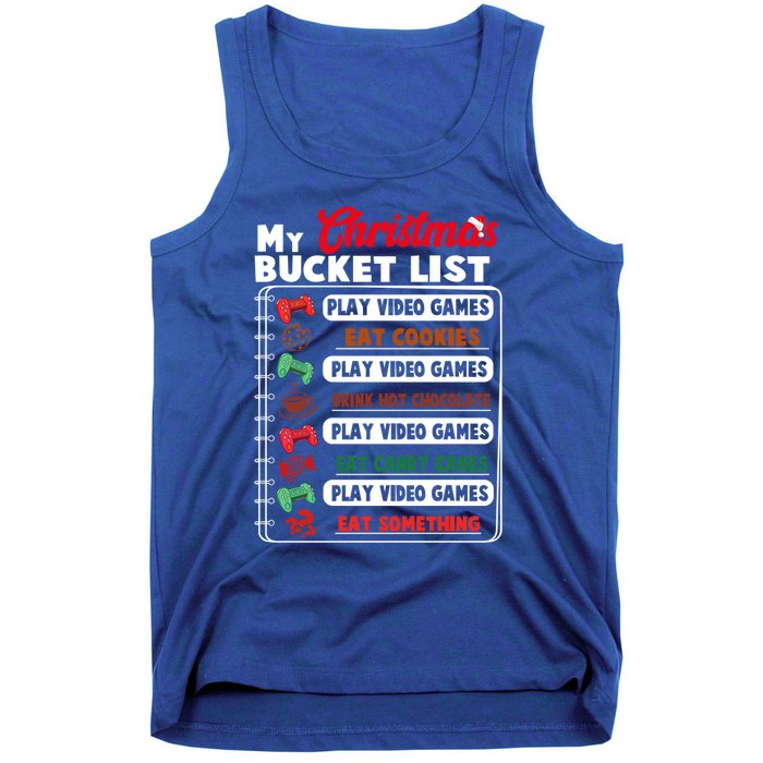 Funny My Christmas Bucket List Video Games Gamer Teens Gift Tank Top