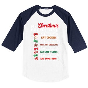 Funny My Christmas Bucket List Video Games Gamer Teens Gift Baseball Sleeve Shirt