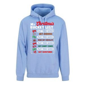 Funny My Christmas Bucket List Video Games Gamer Teens Gift Unisex Surf Hoodie