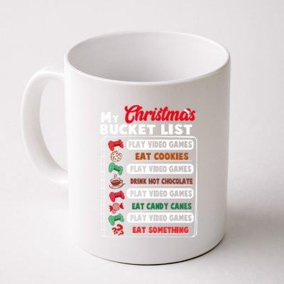 Funny My Christmas Bucket List Video Games Gamer Teens Gift Coffee Mug