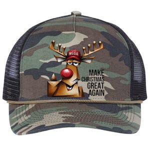 Funny Make Christmas Great Again Reindeer Trump Election Win Retro Rope Trucker Hat Cap