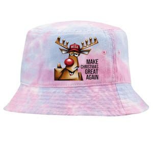 Funny Make Christmas Great Again Reindeer Trump Election Win Tie-Dyed Bucket Hat