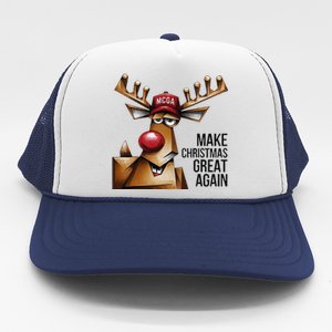 Funny Make Christmas Great Again Reindeer Trump Election Win Trucker Hat