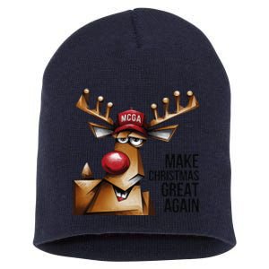 Funny Make Christmas Great Again Reindeer Trump Election Win Short Acrylic Beanie