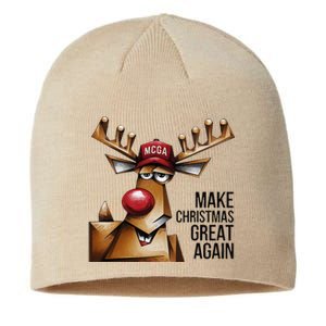 Funny Make Christmas Great Again Reindeer Trump Election Win Sustainable Beanie