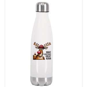 Funny Make Christmas Great Again Reindeer Trump Election Win Stainless Steel Insulated Water Bottle