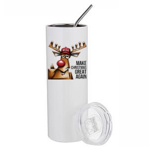 Funny Make Christmas Great Again Reindeer Trump Election Win Stainless Steel Tumbler