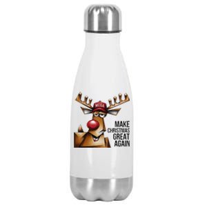 Funny Make Christmas Great Again Reindeer Trump Election Win Stainless Steel Insulated Water Bottle