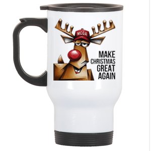 Funny Make Christmas Great Again Reindeer Trump Election Win Stainless Steel Travel Mug