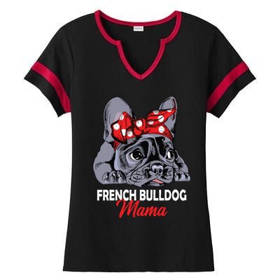 Frenchie Mama Cute French Bulldog Dog Mom Funny Womens Gift Ladies Halftime Notch Neck Tee