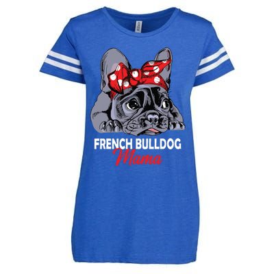 Frenchie Mama Cute French Bulldog Dog Mom Funny Womens Gift Enza Ladies Jersey Football T-Shirt