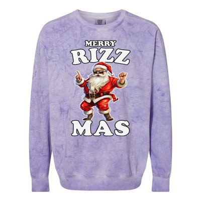 Funny Merry Christmas Sigmas Gen Alpha Santa Claus Rizzler Colorblast Crewneck Sweatshirt