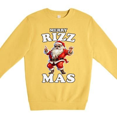 Funny Merry Christmas Sigmas Gen Alpha Santa Claus Rizzler Premium Crewneck Sweatshirt