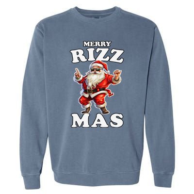 Funny Merry Christmas Sigmas Gen Alpha Santa Claus Rizzler Garment-Dyed Sweatshirt