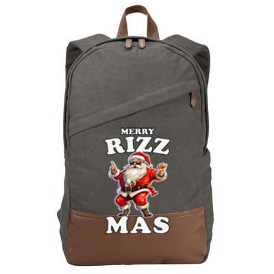 Funny Merry Christmas Sigmas Gen Alpha Santa Claus Rizzler Cotton Canvas Backpack