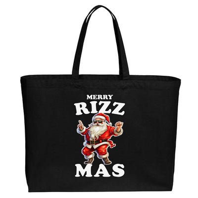 Funny Merry Christmas Sigmas Gen Alpha Santa Claus Rizzler Cotton Canvas Jumbo Tote