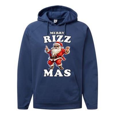 Funny Merry Christmas Sigmas Gen Alpha Santa Claus Rizzler Performance Fleece Hoodie