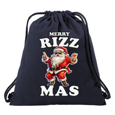 Funny Merry Christmas Sigmas Gen Alpha Santa Claus Rizzler Drawstring Bag