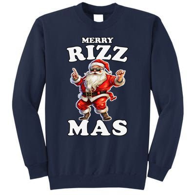 Funny Merry Christmas Sigmas Gen Alpha Santa Claus Rizzler Tall Sweatshirt