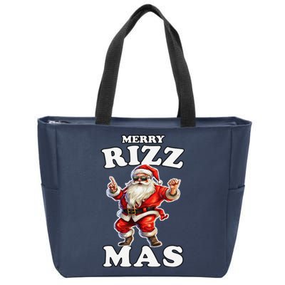 Funny Merry Christmas Sigmas Gen Alpha Santa Claus Rizzler Zip Tote Bag