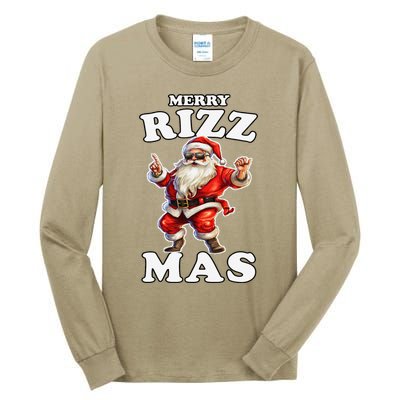 Funny Merry Christmas Sigmas Gen Alpha Santa Claus Rizzler Tall Long Sleeve T-Shirt