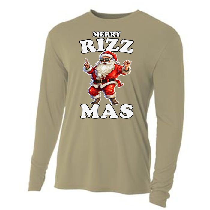 Funny Merry Christmas Sigmas Gen Alpha Santa Claus Rizzler Cooling Performance Long Sleeve Crew