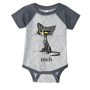 Funny Meh Cat Gift For Cat Lovers Infant Baby Jersey Bodysuit