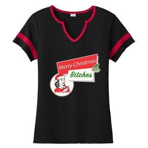 Funny Merry Christmas Bitches Inappropriate Adult Ladies Halftime Notch Neck Tee