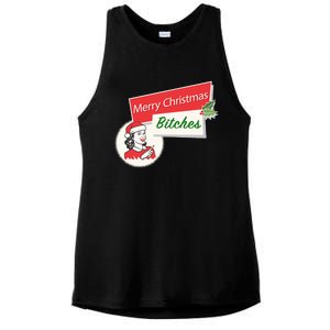 Funny Merry Christmas Bitches Inappropriate Adult Ladies PosiCharge Tri-Blend Wicking Tank