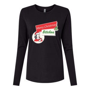 Funny Merry Christmas Bitches Inappropriate Adult Womens Cotton Relaxed Long Sleeve T-Shirt