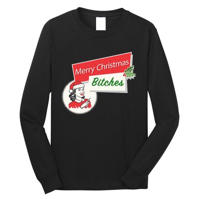 Funny Merry Christmas Bitches Inappropriate Adult Long Sleeve Shirt