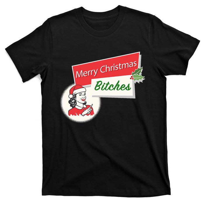 Funny Merry Christmas Bitches Inappropriate Adult T-Shirt