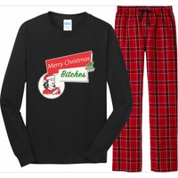 Funny Merry Christmas Bitches Inappropriate Adult Long Sleeve Pajama Set