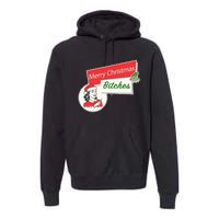 Funny Merry Christmas Bitches Inappropriate Adult Premium Hoodie