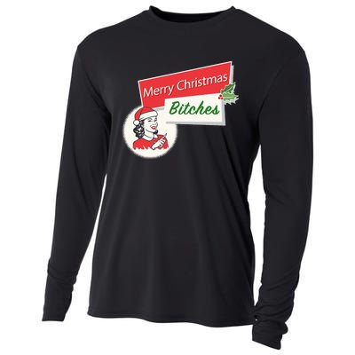 Funny Merry Christmas Bitches Inappropriate Adult Cooling Performance Long Sleeve Crew