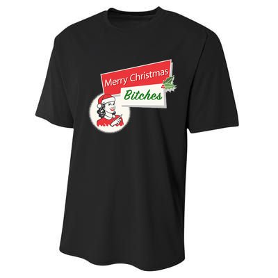 Funny Merry Christmas Bitches Inappropriate Adult Performance Sprint T-Shirt