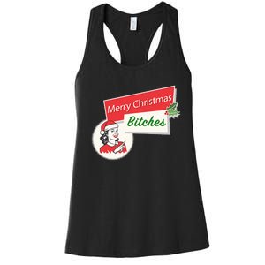 Funny Merry Christmas Bitches Inappropriate Adult Women's Racerback Tank