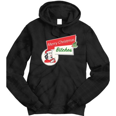 Funny Merry Christmas Bitches Inappropriate Adult Tie Dye Hoodie