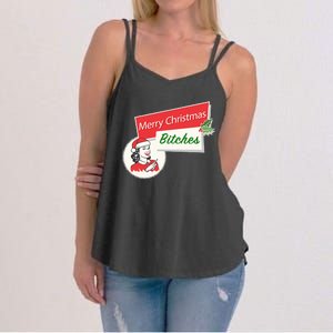 Funny Merry Christmas Bitches Inappropriate Adult Women's Strappy Tank