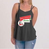 Funny Merry Christmas Bitches Inappropriate Adult Women's Strappy Tank