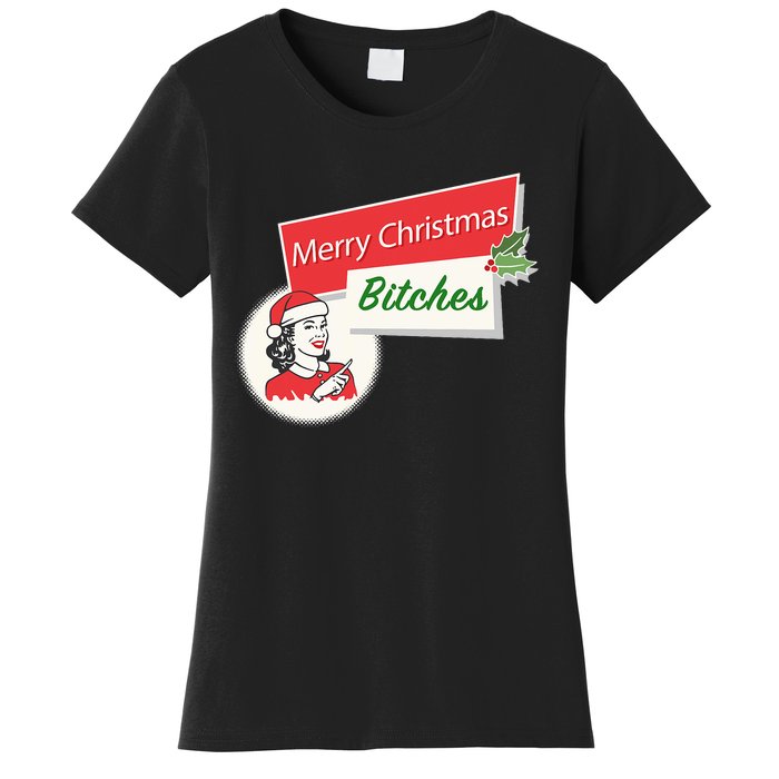 Funny Merry Christmas Bitches Inappropriate Adult Women's T-Shirt