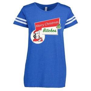 Funny Merry Christmas Bitches Inappropriate Adult Enza Ladies Jersey Football T-Shirt