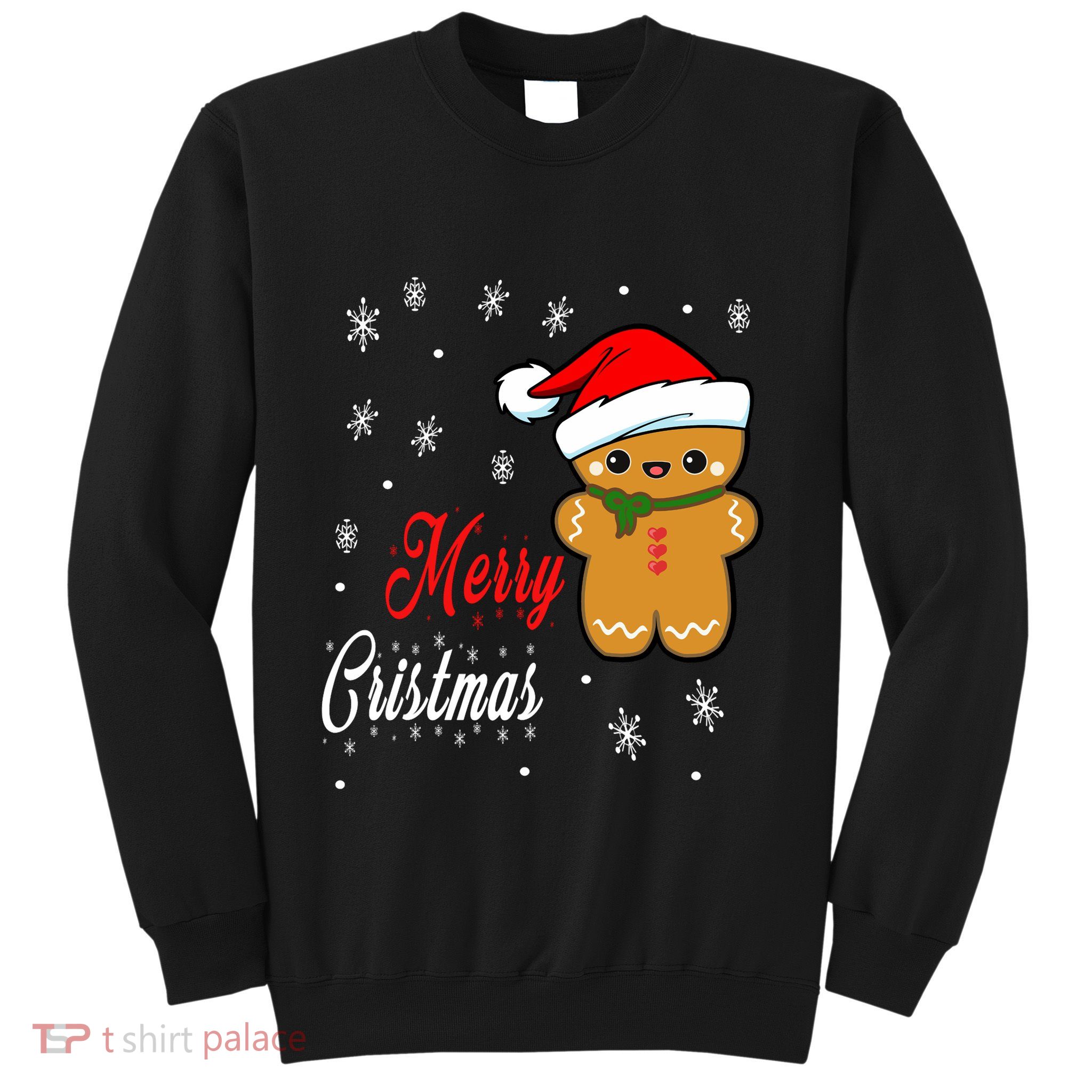 Funny Merry Christmas Gingerbread Man Costume Long Sleeve Sweatshirt