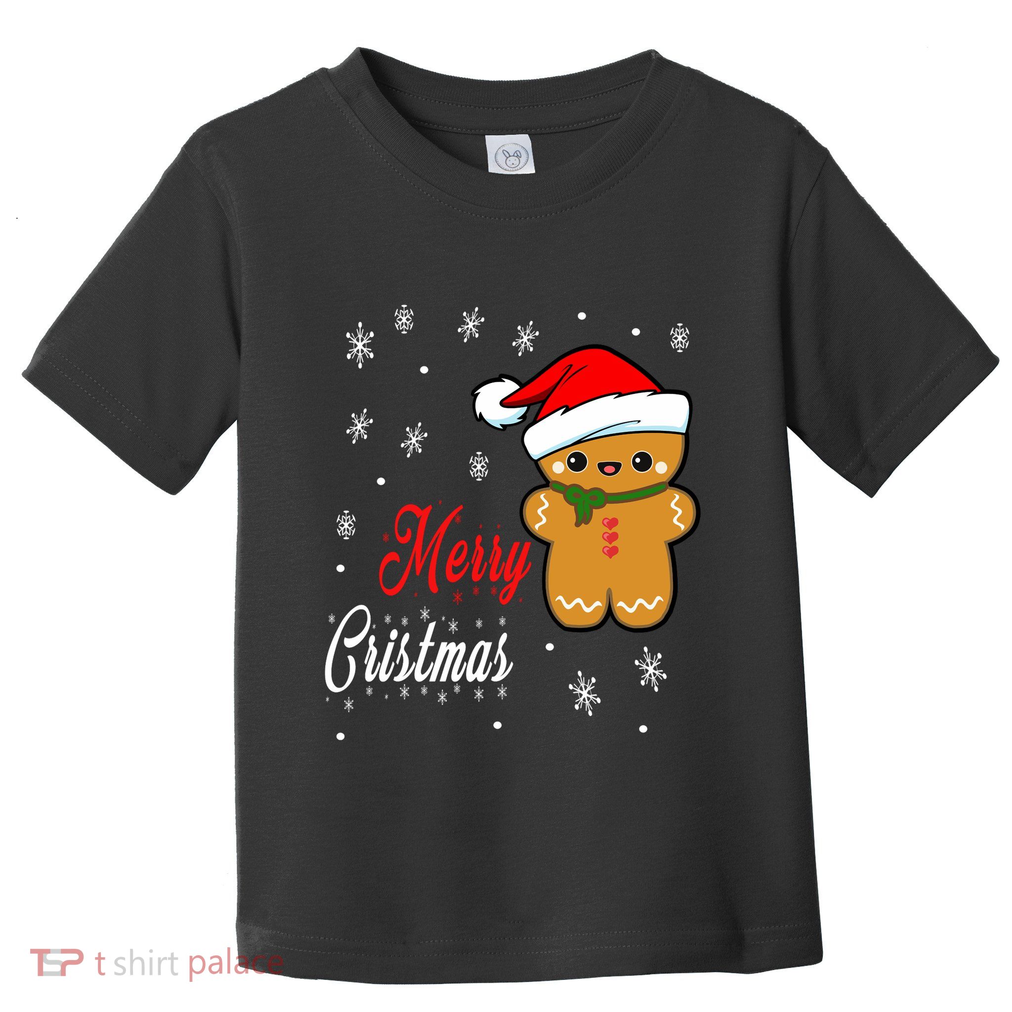 Funny Merry Christmas Gingerbread Man Costume Long Sleeve Toddler T-Shirt
