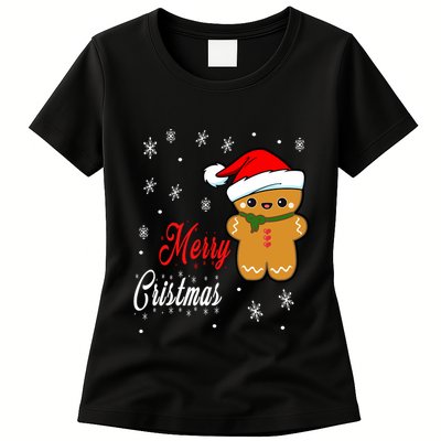 Funny Merry Christmas Gingerbread Man Costume Long Sleeve Womens T-Shirt