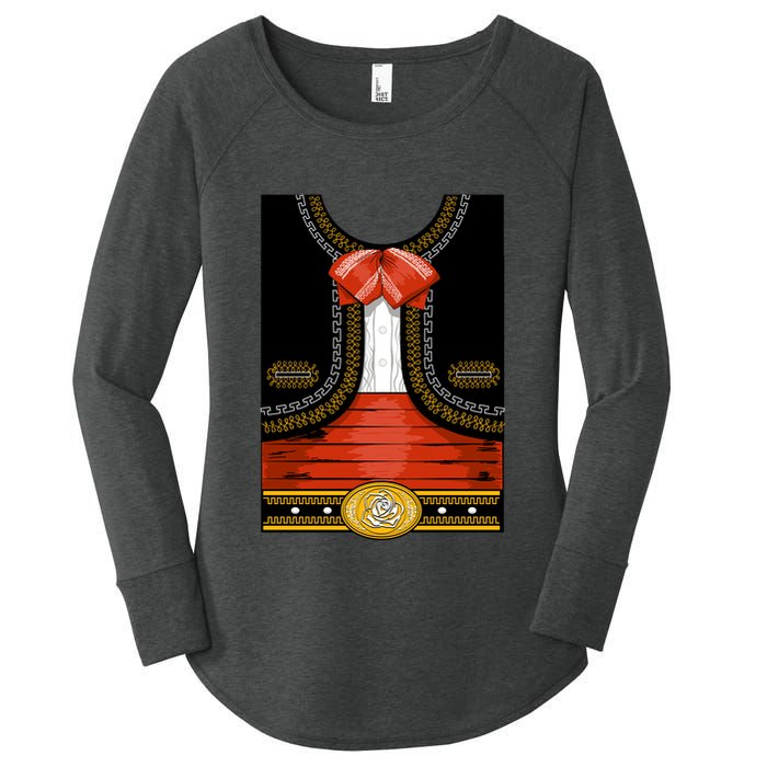 Funny Mariachi Charro Mexican Costume Women's Perfect Tri Tunic Long Sleeve Shirt