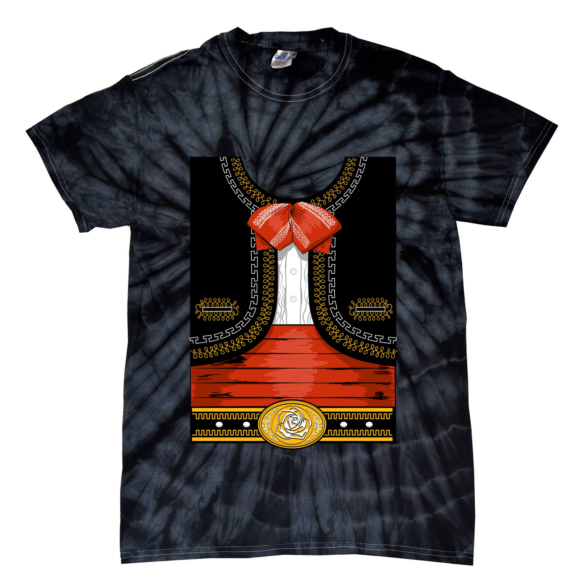Funny Mariachi Charro Mexican Costume Tie-Dye T-Shirt