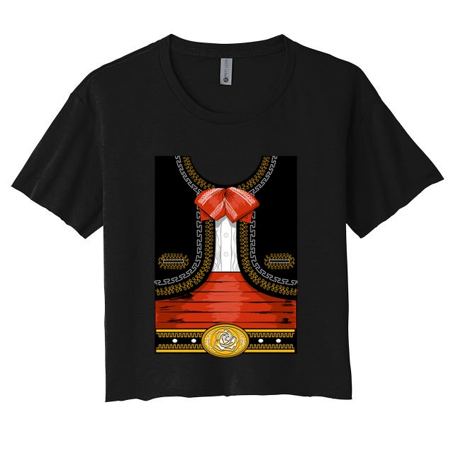 Funny Mariachi Charro Mexican Costume Crop Top