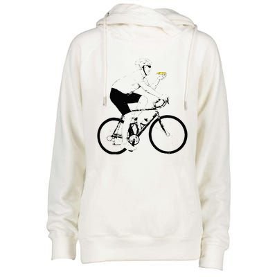 Funny Mountainbike Cycling Eating Pizza Bicycle Womens Funnel Neck Pullover Hood