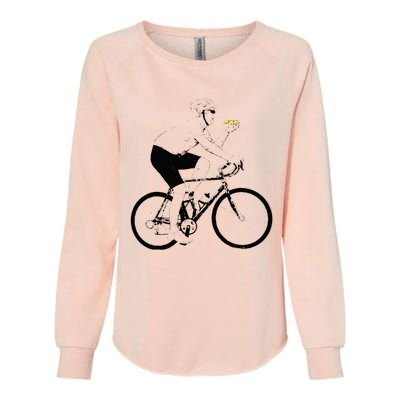 Funny Mountainbike Cycling Eating Pizza Bicycle Womens California Wash Sweatshirt